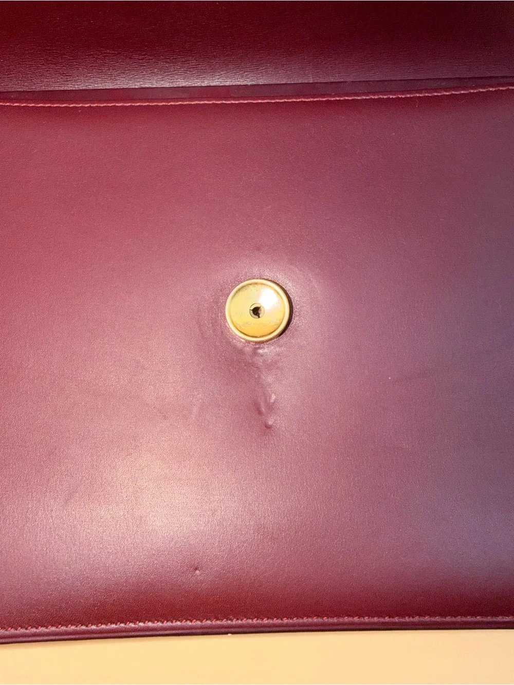 Vintage Christian Dior Burgundy Leather Medallion Flap Shoulder Bag France 🇫🇷